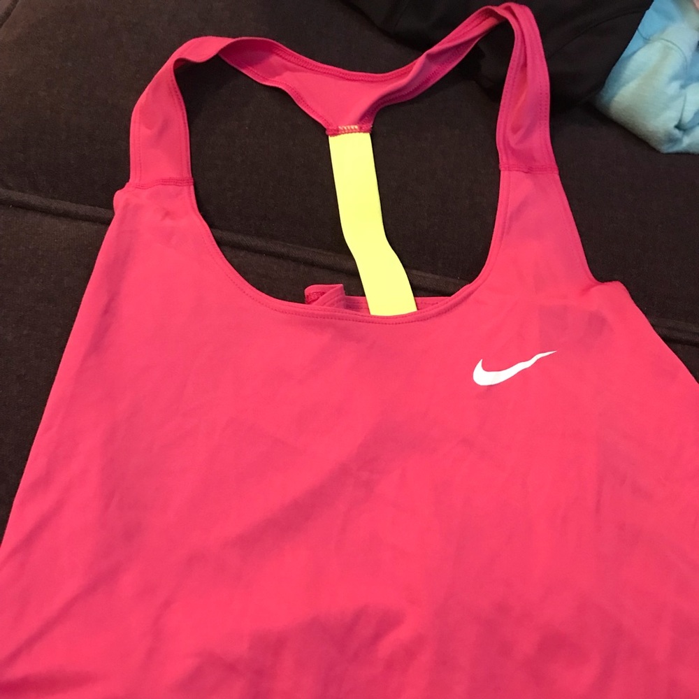 Pink flowy Nike tank top